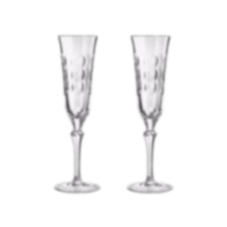 christofle Set of 2 Crystal Champagne Flute