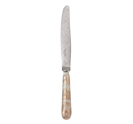 christofle partially gilded silver plated dinner knife - pink gold 0