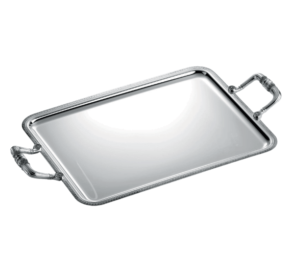 christofle rectangular tray with handles 43x31cm malmaison  silver plat 1