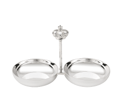 christofle silver-plated double dog & cat bowl 2