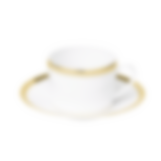 Tasse à thé avec soucoupe en porcelaine finition or