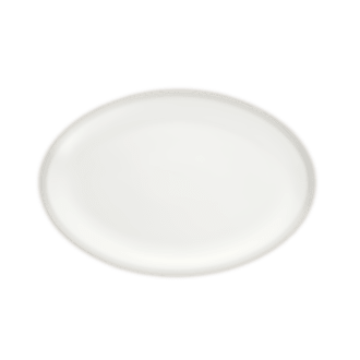 christofle Porcelain Oval platter 38 cm Platinum Finish