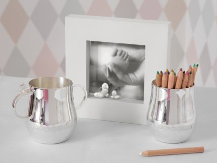 Two handle baby cup Beebee  Silver plated