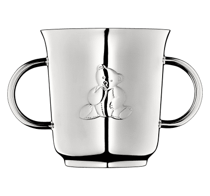 christofle two handle baby cup charlie bear  silver plated 2