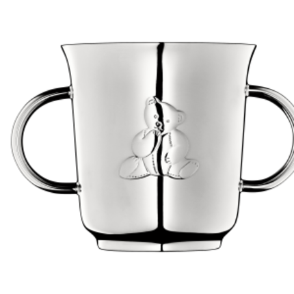 christofle two handle baby cup charlie bear  silver plated 2