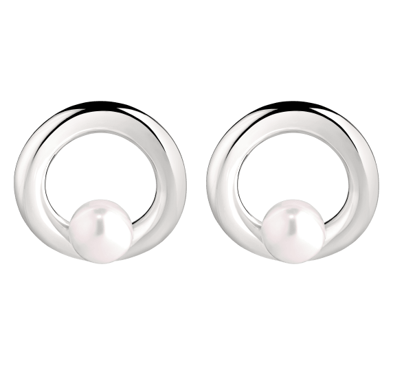 christofle pearl and sterling silver earrings 1