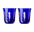 christofle set of 2 crystal blue water goblets 0