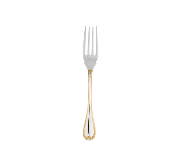 christofle partially gilded silver-plated fish fork 0