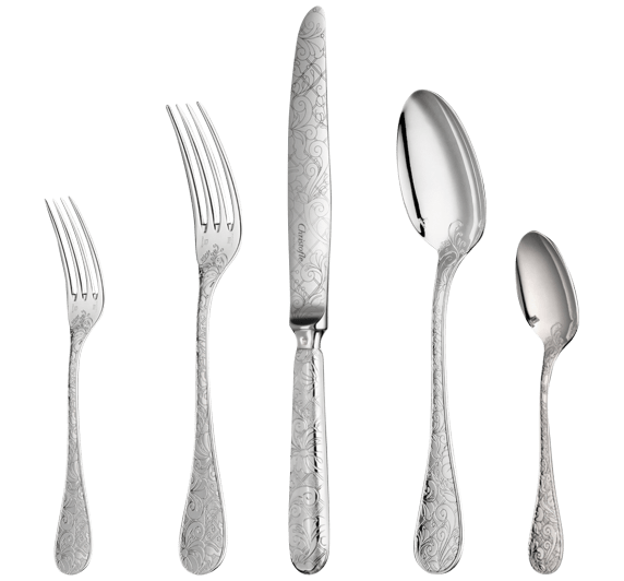 christofle individual place settings (5 pieces) jardin d'eden  sterling 1