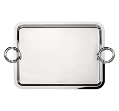 christofle rectangular tray with handles 43x31cm vertigo  silver plated 1