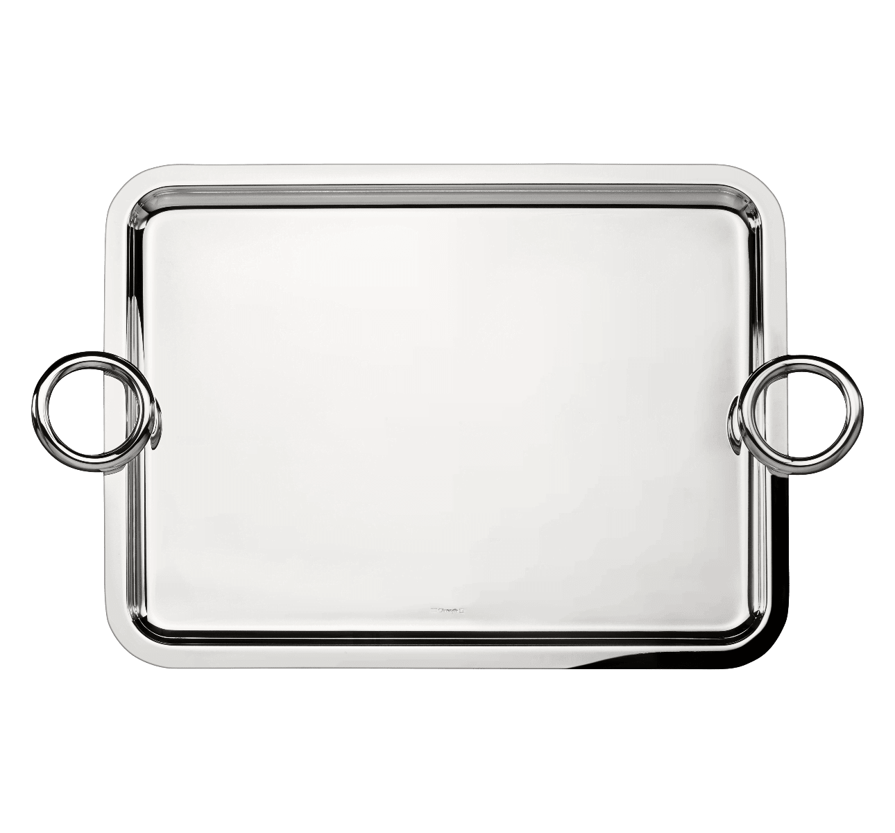 christofle plateau rectangulaire à anses en métal argenté - 43 x 31 cm 1