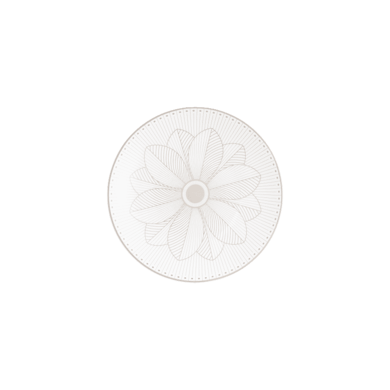 Christofle Malmaison Impériale Porcelain Bread Plate Platinum Finish