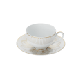 christofle Ensemble de 2 tasses à thé et soucoupes finition Or