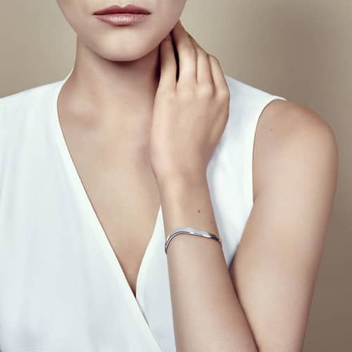 Bracelet jonc une vague en argent massif