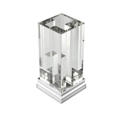Glass & Chrome Aluminium Vase 