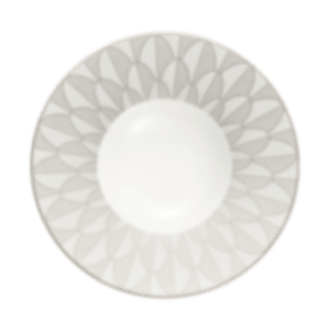 Porcelain Large Rim Plate Platinium Finish