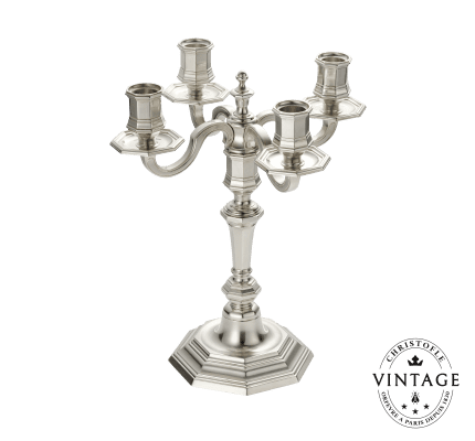 christofle vintage silvered four light candelabra  1