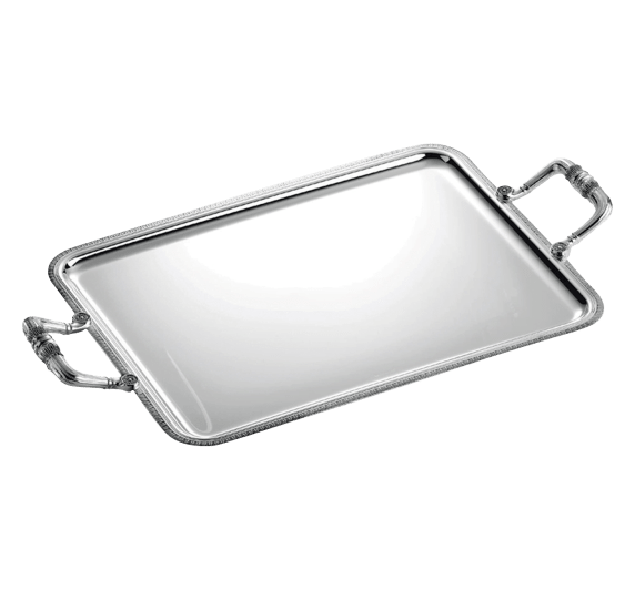 christofle rectangular tray with handles 49x39cm malmaison  silver plat 1