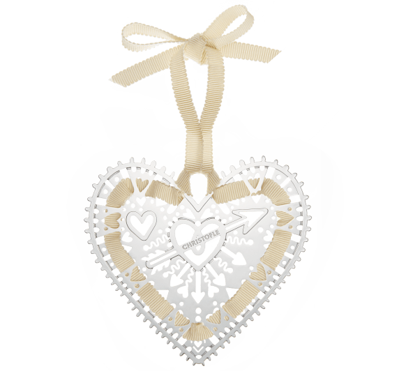 christofle silver plated "heart" ornament 1