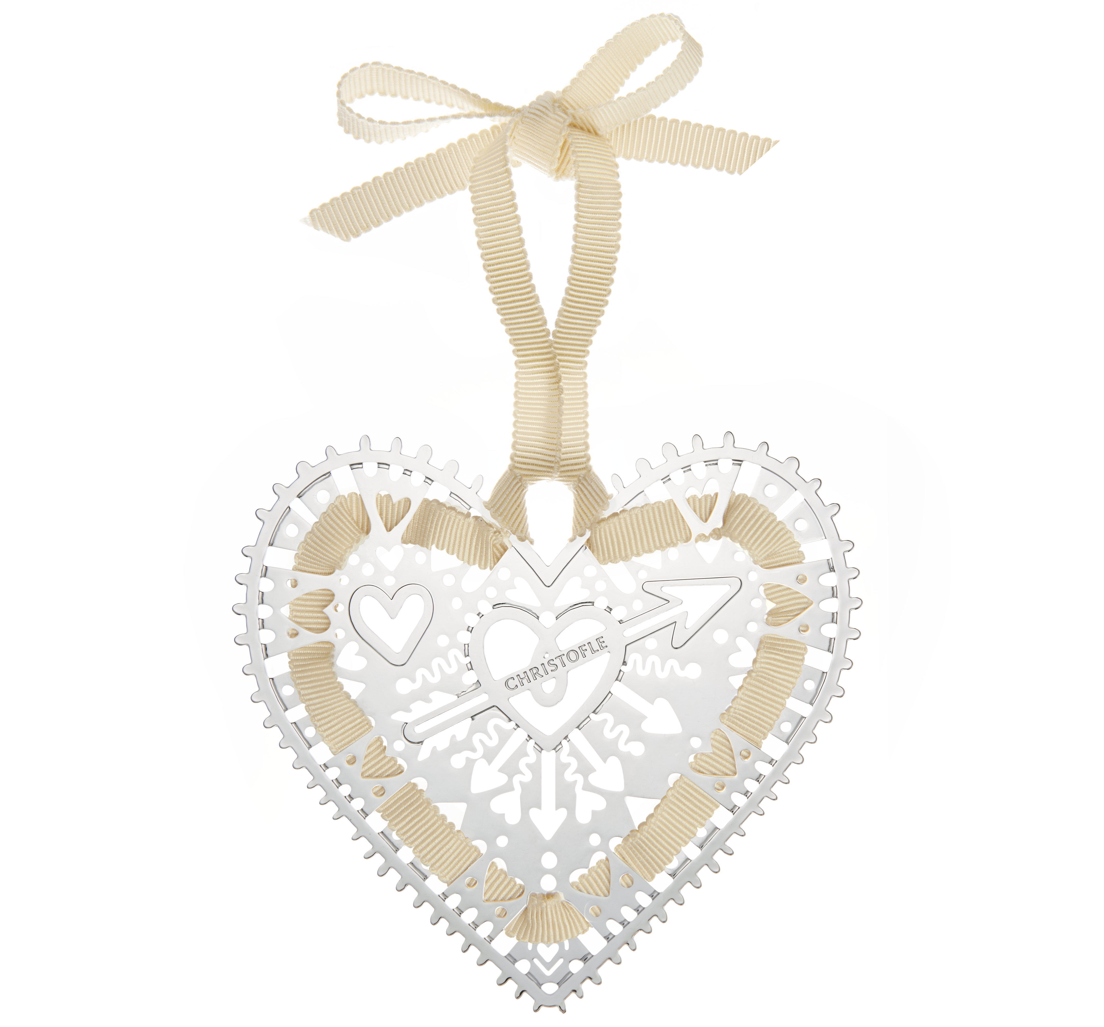 christofle silver plated "heart" ornament 1