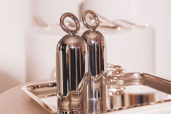 Vertigo Silver-Plated Salt & Pepper Shaker Set Vertigo Silver-Plated Salt & Pepper Shaker Set