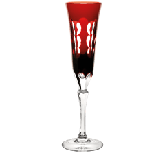 christofle red crystal champagne flute  2