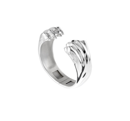 christofle sterling-silver cuff bracelet rhodium-plated 1