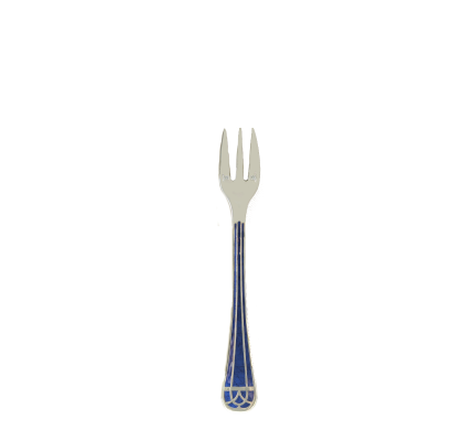 christofle silver-plated oyster fork - marbled blue 1
