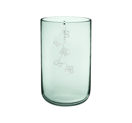christofle medium green glass vase with silver-plated ornament 1