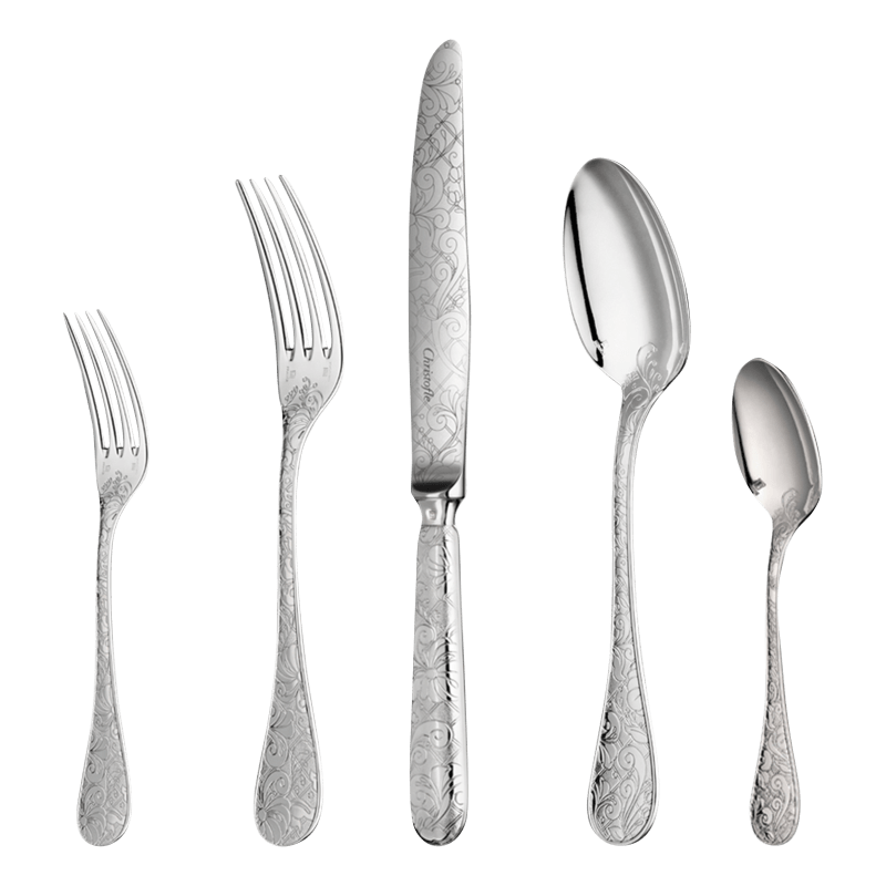 5-Piece Sterling Silver Flatware Set Jardin d'Eden