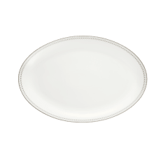 christofle porcelain oval platter 38 cm platinum finish 0