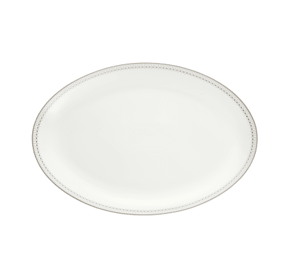 christofle porcelain oval platter 38 cm platinum finish 0