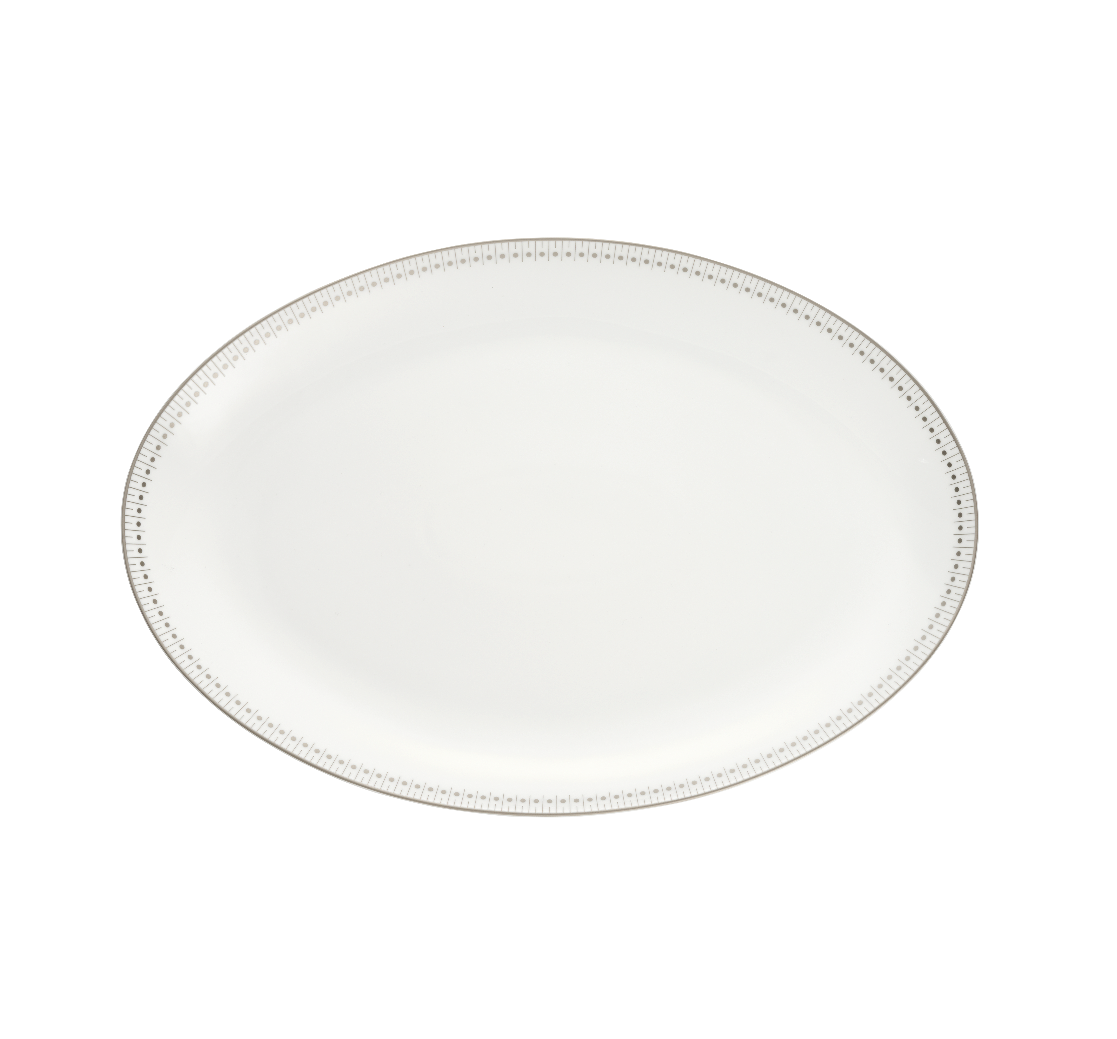 christofle plat ovale 38 cm en porcelaine finition platine 0