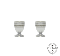 christofle set of 2 egg cups for 2 people, silverware - vintage 1
