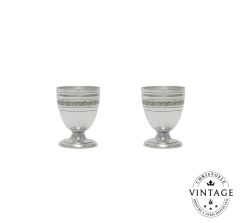 christofle vintage silvered egg cups - set of 2 1