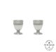 christofle set of 2 egg cups for 2 people, silverware - vintage 1