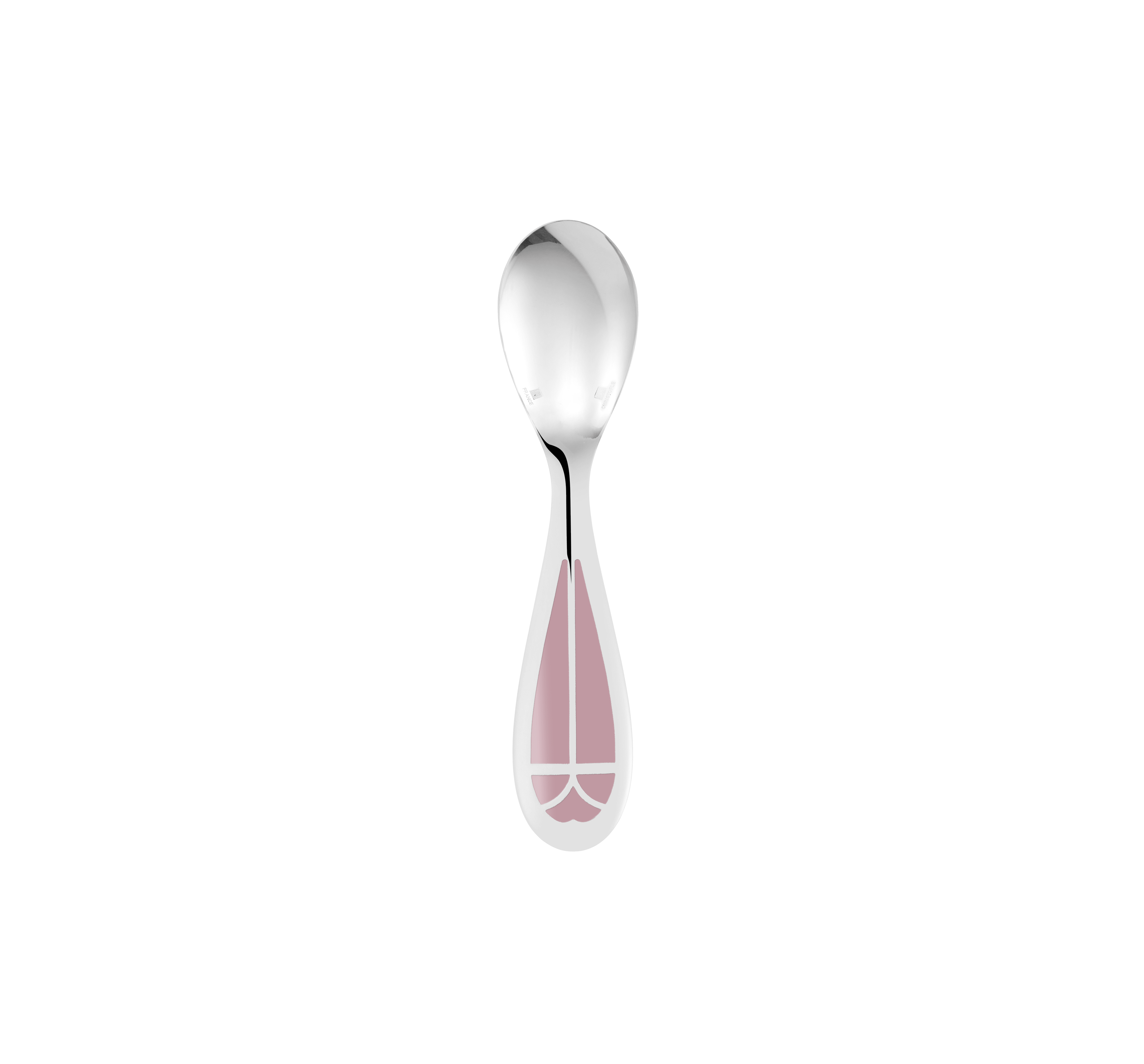 christofle set cuillère et fourchette naissance en métal argenté - rose quartz 5