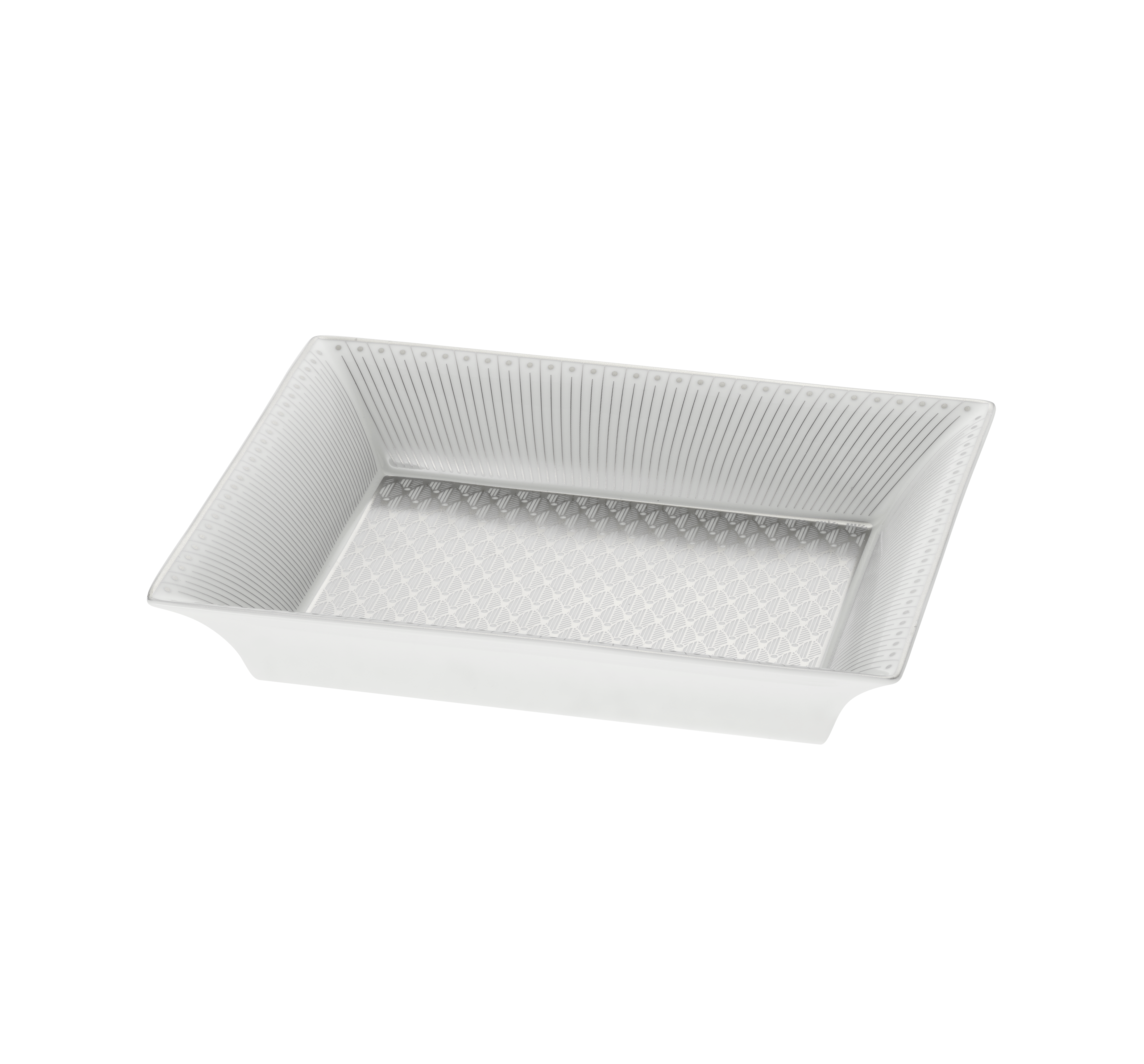 christofle coffret vide-poche en porcelaine finition platine 1