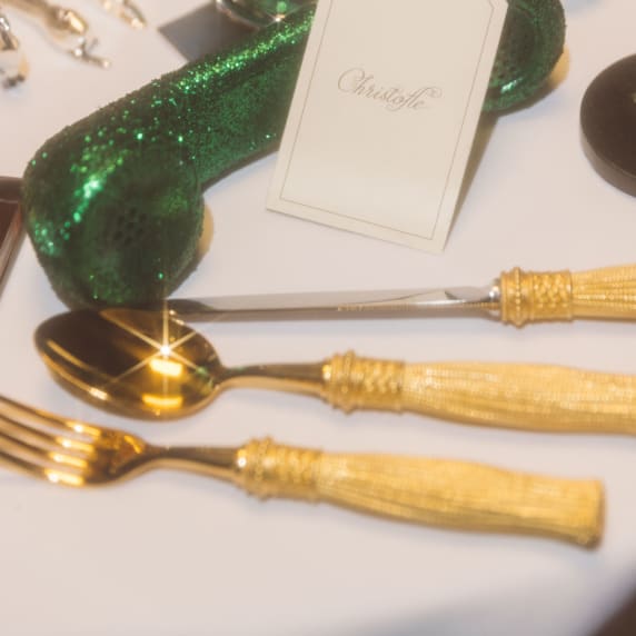 christofle 4-piece silver-plated gilded individual place settings 1