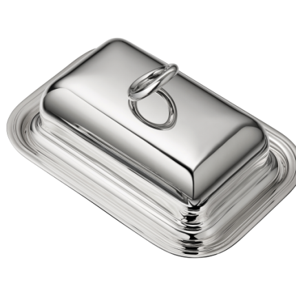 christofle butter dish  vertigo  silver plated 1