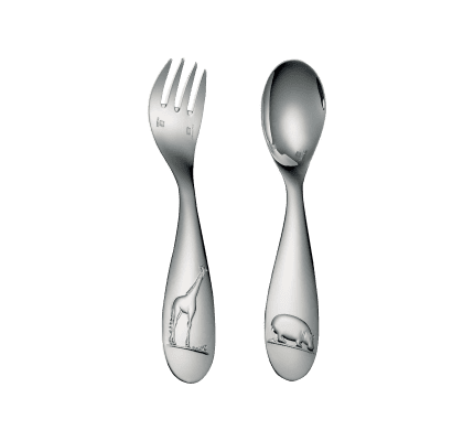 christofle flatware set for baby (2 pieces) savane  silver plated 1