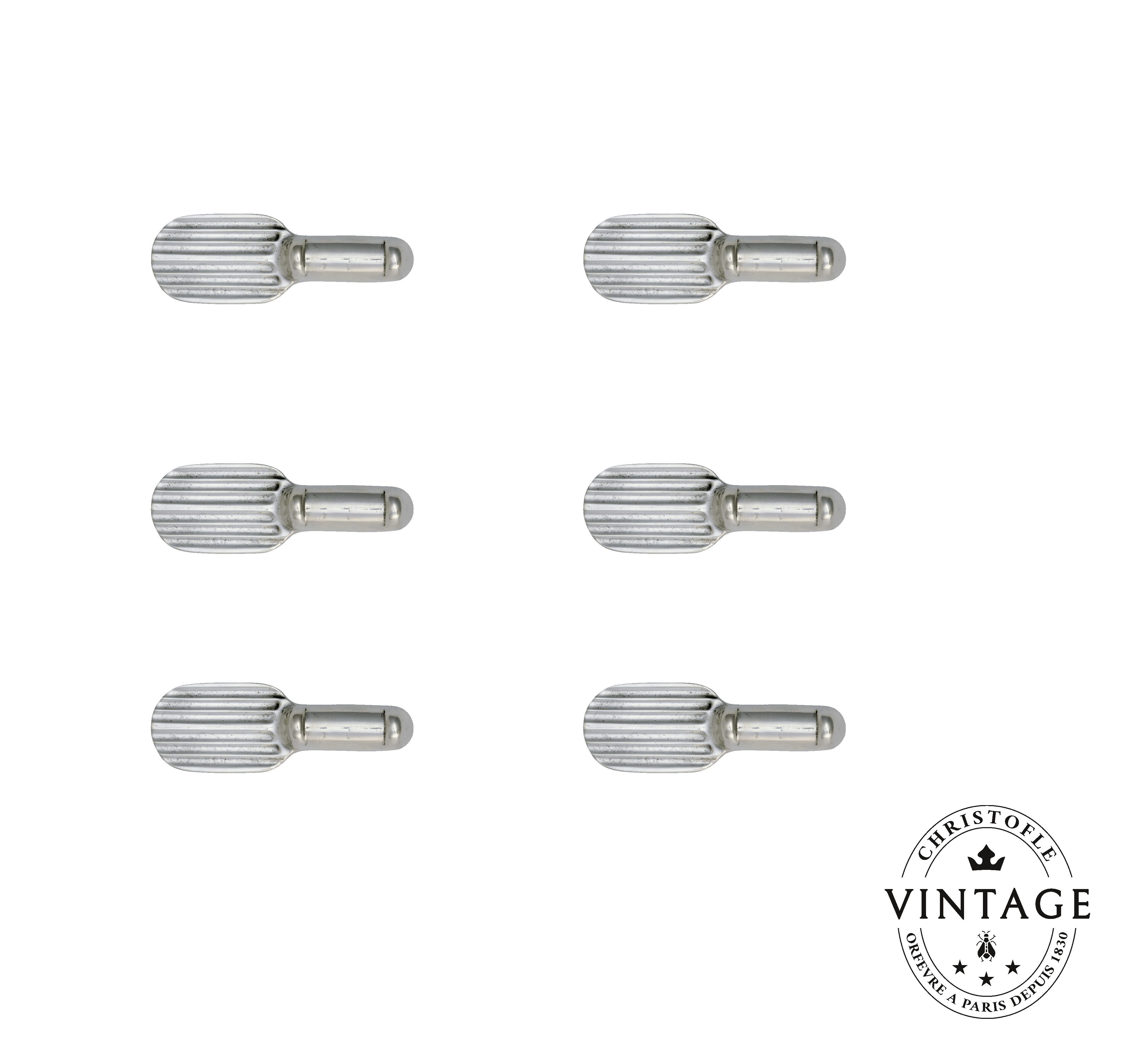 christofle ensemble de 6 porte-couteaux argentés - vintage 1