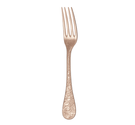 christofle gilded silver plated dinner fork - pink gold 2