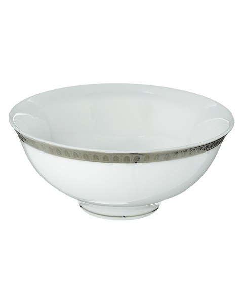 Porcelain Chinese Soup Bowl Platinum finish