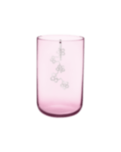 christofle Medium Pink Glass Vase With Mobile Silver Plated Ornement