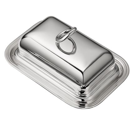 christofle butter dish  vertigo  silver plated 1