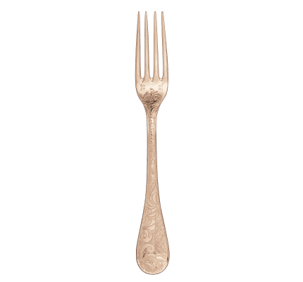 christofle gilded silver plated dinner fork - pink gold 1