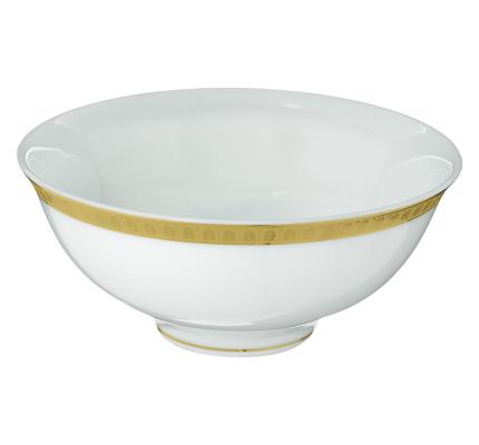 Porcelain Chinese Soup Bowl Gold finish