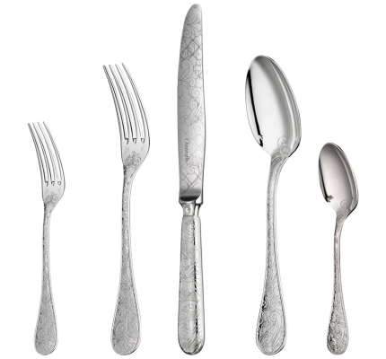 christofle 5-piece silver plated flatware set 1