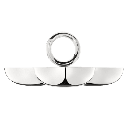 christofle Small Silver-Plated 3-Bowl Snack Dish